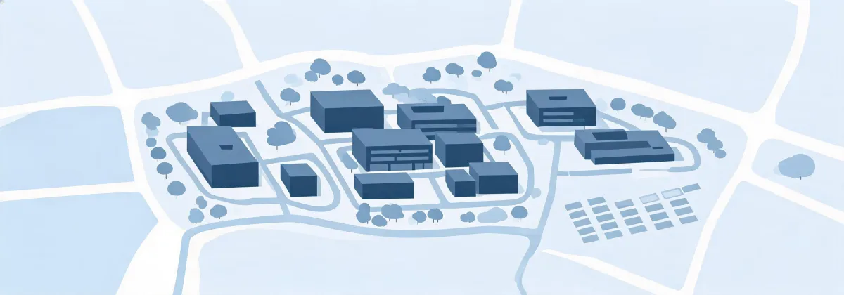 Map illustration of Morristown New Jersey campus area